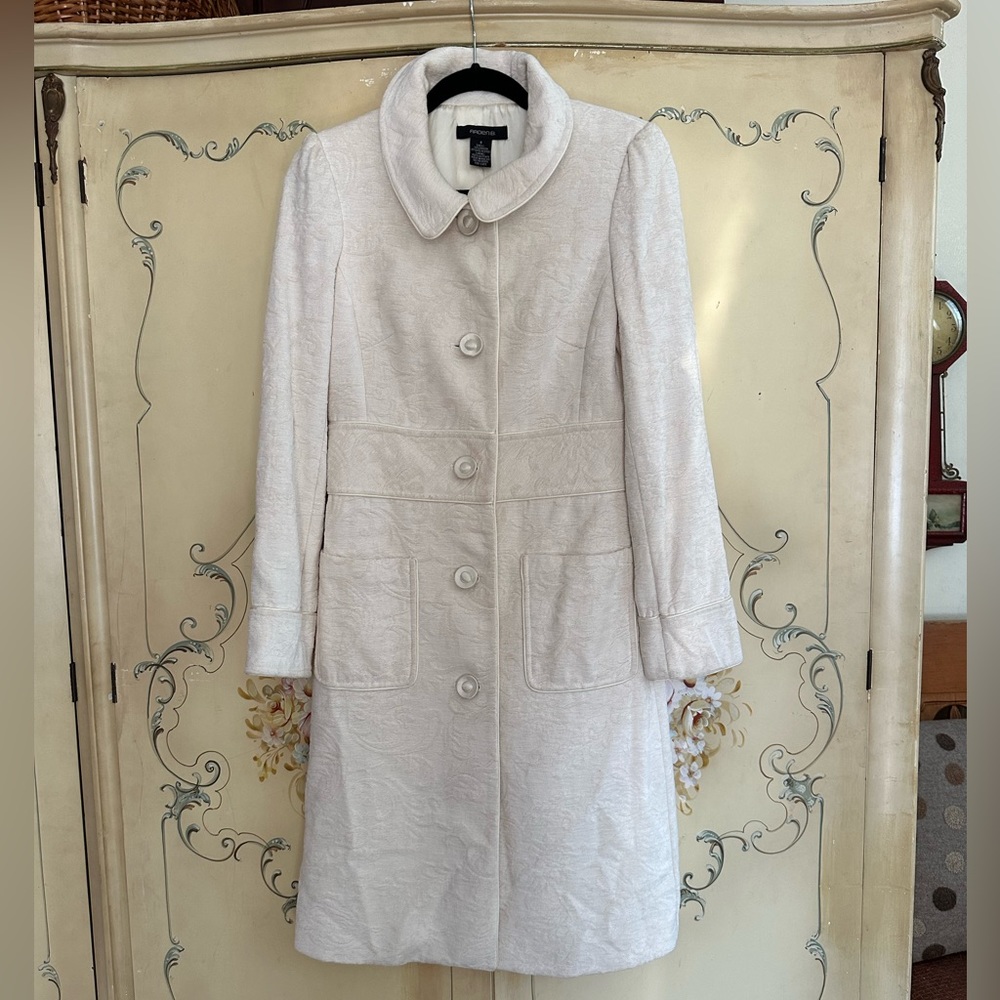 Arden B. Jacquard Damask Ivory Dressy Coat